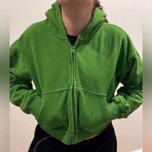 TNA Vibrant Green Cropped Hoodie